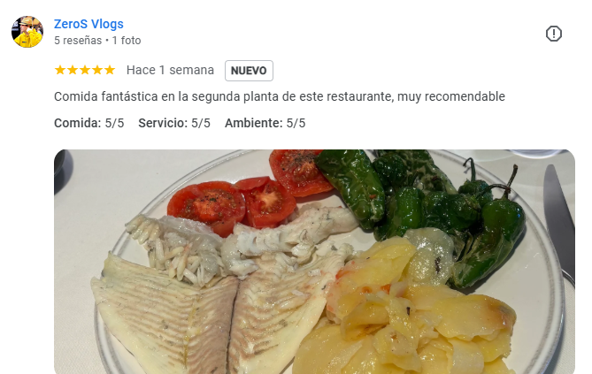 Las mejores reseñas de restaurantes de Andorra la Vella. Comida fantástica en la segunda planta del Restaurante KRAM, muy recomendable. Comida: 5/5 Servicio: 5/5 Ambiente: 5/5 ZeroS Vlogs 5 reseñas • 1 foto starstarstarstarstar Hace 1 semana Nuevo Comida fantástica en la segunda planta de este restaurante, muy recomendable Comida: 5/5 Servicio: 5/5 Ambiente: 5/5 Estimado ZeroS Vlogs, Muchas gracias por dedicar su tiempo a dejarnos esta valoración tan positiva . Para nosotros es un verdadero placer tenerle como cliente y saber que ha disfrutado de nuestra cocina nos llena de alegría y orgullo. En Restaurant KRAM trabajamos cada día para que tanto la comida como el servicio y el ambiente estén a la altura de lo que nuestros clientes merecen. Comentarios como el suyo nos motivan a seguir mejorando y ofreciendo lo mejor de nosotros. Será un honor volver a recibirle muy pronto en nuestra casa en Andorra. Un cordial saludo, equipo del Restaurant KRAM